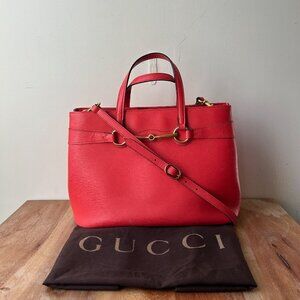 Gucci Leather Bright Bit Shocking Pink w/Strap, Dustbag